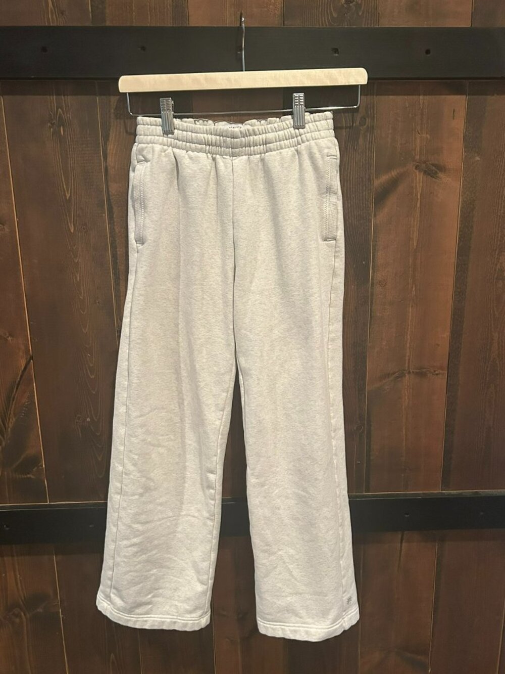 Athleta Girl Gray Heather Wide Leg Fleece Sweatpants Size L (12)